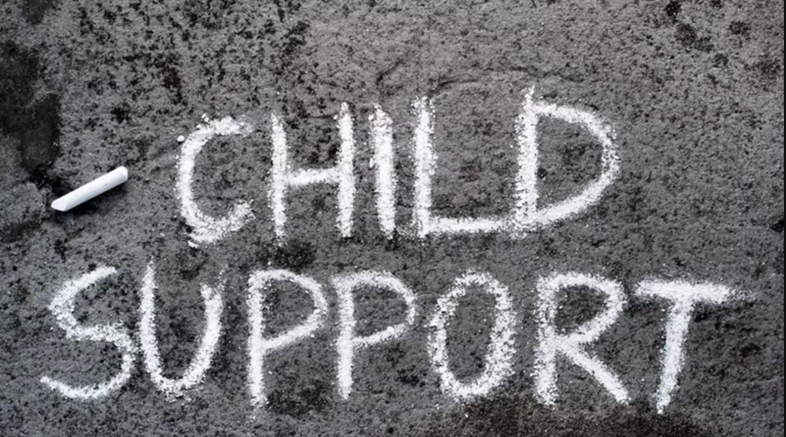 Child Support written in chalk on pavement