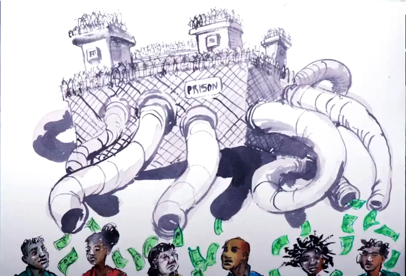 PEP carceral debt illustration by Molly Crabapple